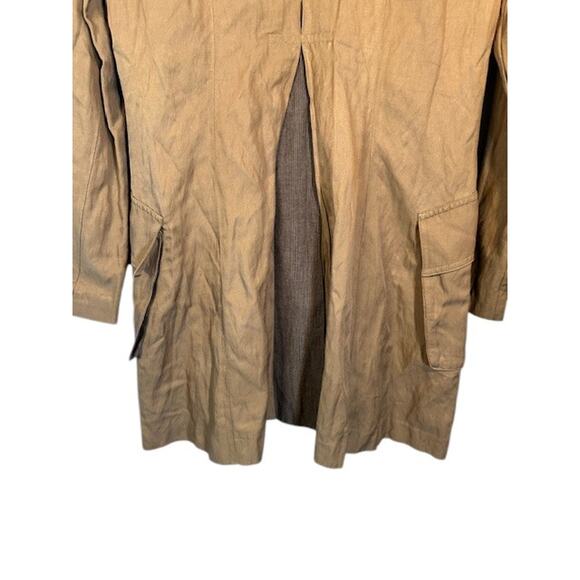 CAbi Beige Cotton Blend 3 Button Front Deep Pockets Lined Coat Women Sz M - Picture 12 of 13